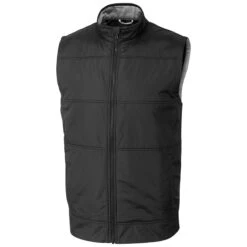 Cutter & Buck Men's Black Tall Stealth Full Zip Vest