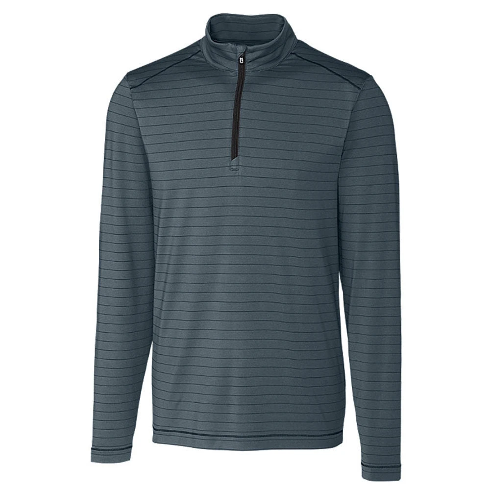 Cutter & Buck Men's Black Heather Tall DryTec Holman Stripe Half-Zip 3 Cutter & Buck Men's Black Heather Tall DryTec Holman Stripe Half-Zip