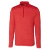 Cutter & Buck Men's Cardinal Red Heather Tall DryTec Holman Stripe Half-Zip