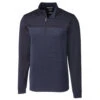 Cutter & Buck Men's Liberty Navy Tall DryTec Traverse Stripe Half-Zip -Cutter & Buck BCK00088 LYN F