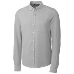 Cutter & Buck Men's Polished Tall Reach Oxford Button Front Long Sleeve