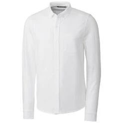 Cutter & Buck Men's White Tall Reach Oxford Button Front Long Sleeve