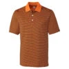 Cutter & Buck Men's Orange Burst/Navy Blue Tall DryTec Trevor Stripe Polo -Cutter & Buck BCK00332 Orange Burst Navy Blue F