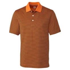 Cutter & Buck Men's Orange Burst/Navy Blue Tall DryTec Trevor Stripe Polo