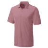 Cutter & Buck Men's Cardinal Red/White Tall DryTec Blaine Oxford Polo -Cutter & Buck BCK00967 CDRW F