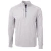 Cutter & Buck Men's Polished Heather Adapt Eco Knit Heather Tall Quarter Zip 2 Cutter & Buck Men's Polished Heather Adapt Eco Knit Heather Tall Quarter Zip -Cutter & Buck BCK01086 POH F