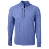 Cutter & Buck Men's Tour Blue Heather Adapt Eco Knit Heather Tall Quarter Zip 2 Cutter & Buck Men's Tour Blue Heather Adapt Eco Knit Heather Tall Quarter Zip -Cutter & Buck BCK01086 TBH F