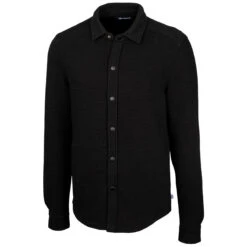 Cutter & Buck Men's Black Tall Coastal Shirt Jacket