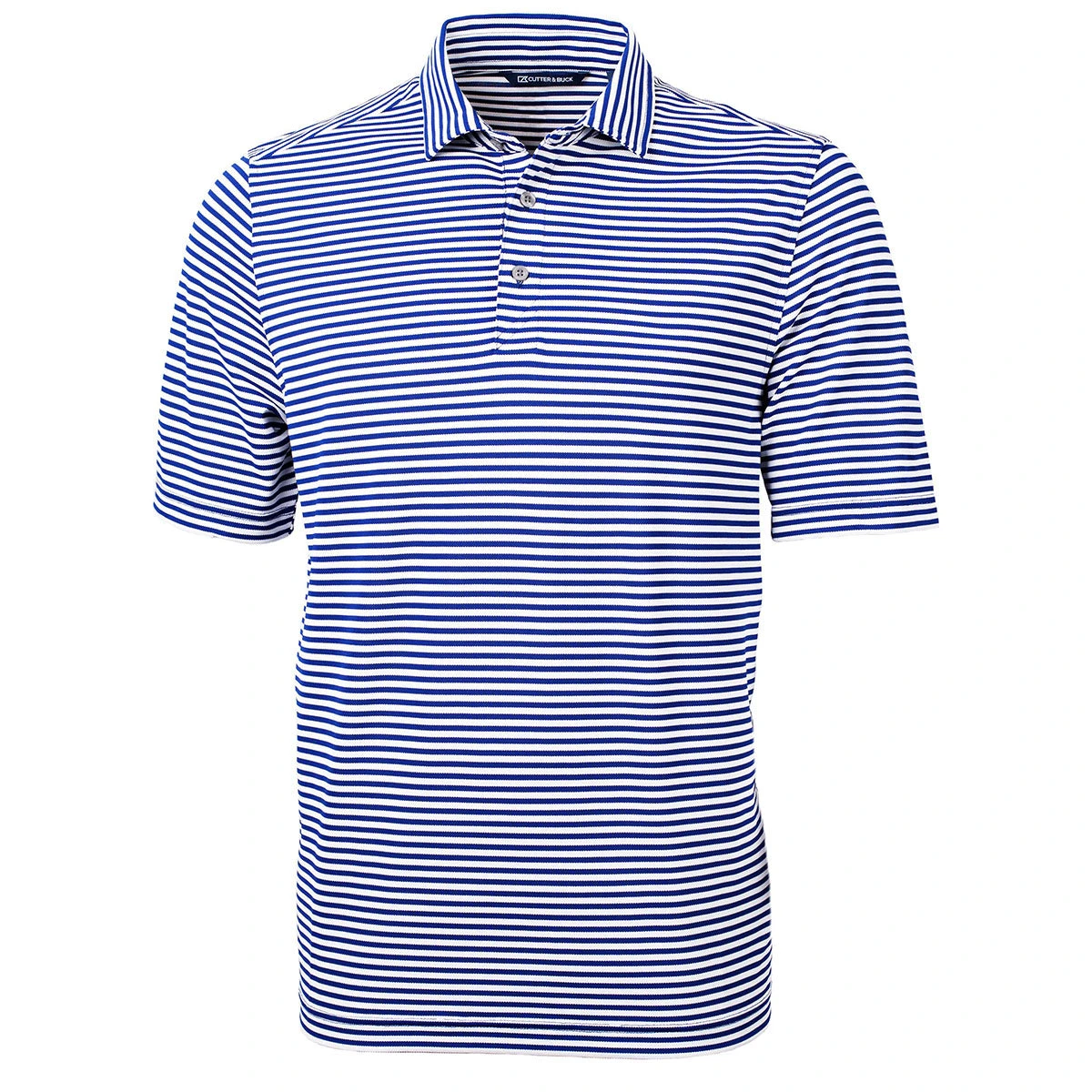 Cutter & Buck Men's Tour Blue Virtue Eco Pique Stripped Recycled Tall Polo 3 Cutter & Buck Men's Tour Blue Virtue Eco Pique Stripped Recycled Tall Polo