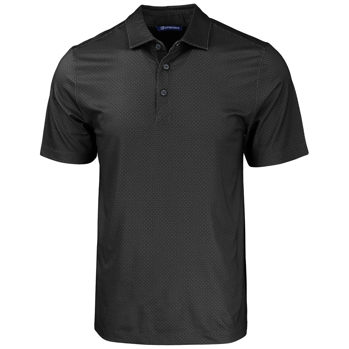Cutter & Buck Men's Black Pike Eco Tonal Geo Print Stretch Recycled Tall Polo 3 Cutter & Buck Men's Black Pike Eco Tonal Geo Print Stretch Recycled Tall Polo