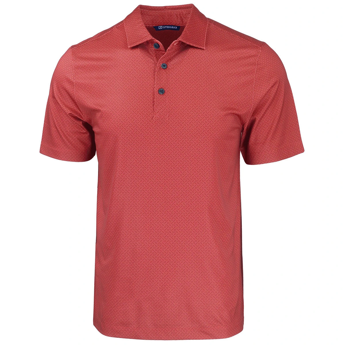 Cutter & Buck Men's Cardinal Red Pike Eco Tonal Geo Print Stretch Recycled Tall Polo 3 Cutter & Buck Men's Cardinal Red Pike Eco Tonal Geo Print Stretch Recycled Tall Polo
