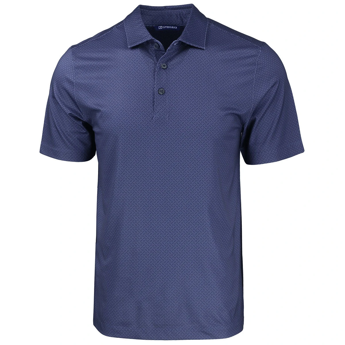 Cutter & Buck Men's Navy Blue Pike Eco Tonal Geo Print Stretch Recycled Tall Polo 3 Cutter & Buck Men's Navy Blue Pike Eco Tonal Geo Print Stretch Recycled Tall Polo