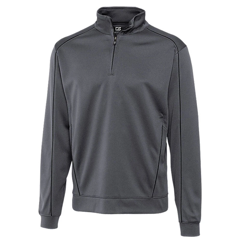 Cutter & Buck Men's Elemental Grey/Black Tall DryTec Edge Half-Zip 3 Cutter & Buck Men's Elemental Grey/Black Tall DryTec Edge Half-Zip