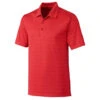 Cutter & Buck Men's Cardinal Red Heather Tall DryTec Interbay Melange Stripe Polo -Cutter & Buck BCK09263 CRH F