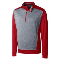 Cutter & Buck Men's Cardinal Red Tall DryTec Replay Half-Zip