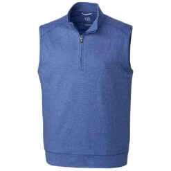 Cutter & Buck Men's Tour Blue Heather Tall Shoreline Half Zip Vest