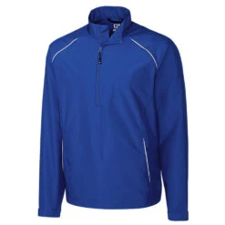 Cutter & Buck Men's Tour Blue Tall WeatherTec Beacon Half-Zip Jacket