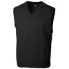 Cutter & Buck Men's Black Tall Douglas V-Neck Vest -Cutter & Buck BCS01432 BL F