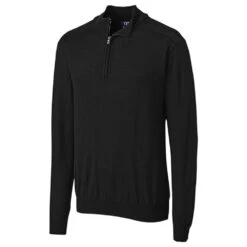 Cutter & Buck Men's Black Tall Long Sleeve Douglas Half-Zip