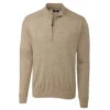 Cutter & Buck Men's Sand Heather Tall Long Sleeve Douglas Half-Zip -Cutter & Buck BCS07725 SAN F