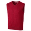 Cutter & Buck Men's Cardinal Red Tall Lakemont V-Neck Vest -Cutter & Buck BCS07727 CDR F