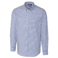 Cutter & Buck Men's Tour Blue Tall Long Sleeve Epic Easy Care Stretch Gingham Shirt