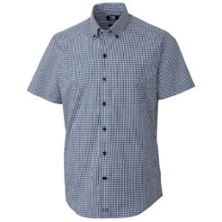 Cutter & Buck Men's Indigo Tall Anchor Gingham Short Sleeve