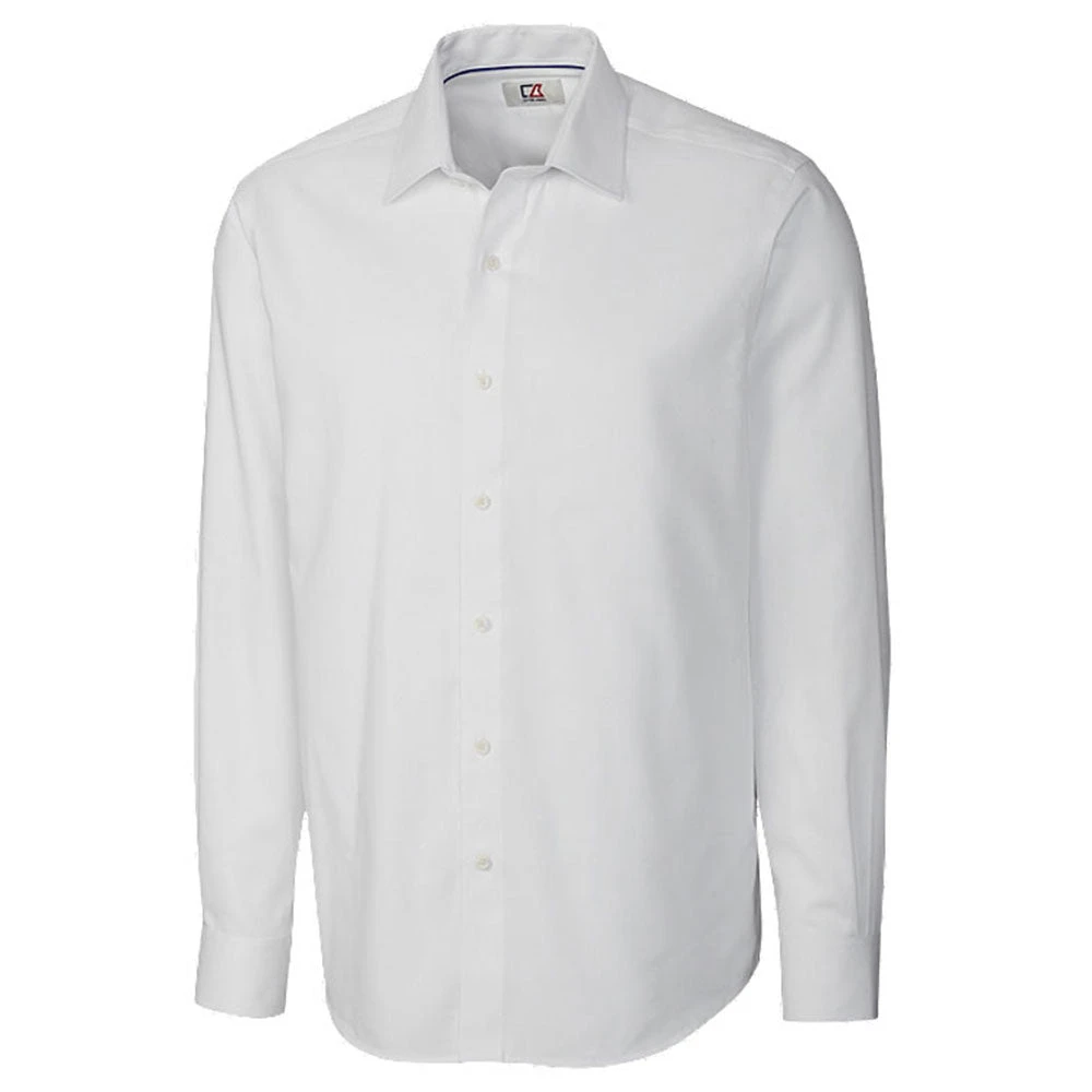 Cutter & Buck Men's White Tall Long Sleeve Epic Easy Care Mini Herringbone Shirt 3 Cutter & Buck Men's White Tall Long Sleeve Epic Easy Care Mini Herringbone Shirt