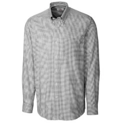 Cutter & Buck Men's Black Tall Long Sleeve Epic Easy Care Tattersall Shirt