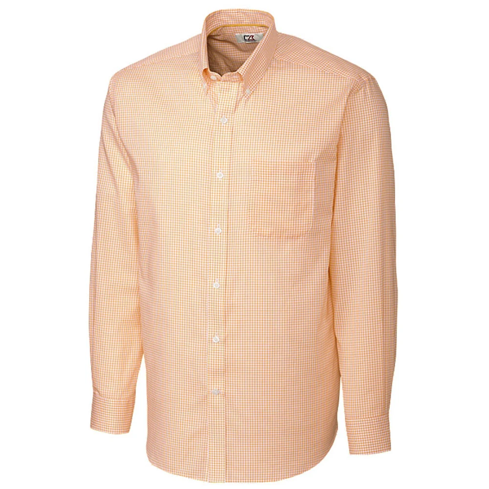 Cutter & Buck Men's College Gold Tall Long Sleeve Epic Easy Care Tattersall Shirt 3 Cutter & Buck Men's College Gold Tall Long Sleeve Epic Easy Care Tattersall Shirt
