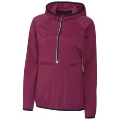Cutter & Buck Women's Affinity Breaker Half Zip Hooded Popover