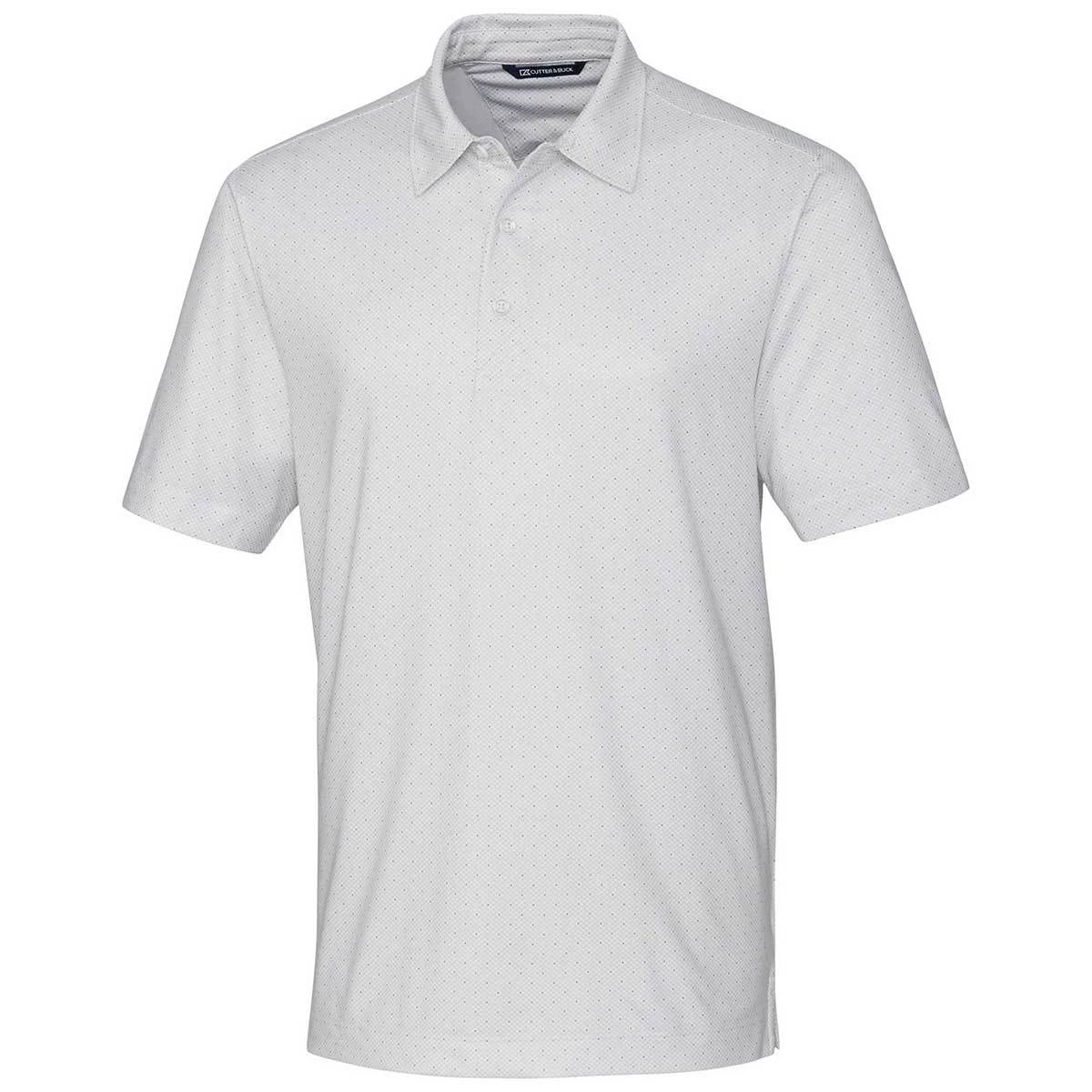 Cutter & Buck Men's White Pike Polo Double Dot Print 3 Cutter & Buck Men's White Pike Polo Double Dot Print
