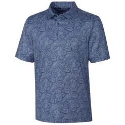Cutter & Buck Men's Indigo Heather Forge Paisley Print Polo