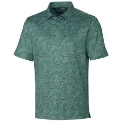Cutter & Buck Men's Seaweed Heather Forge Paisley Print Polo