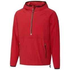 Cutter & Buck Men's Cardinal Red Breaker Half Zip Hooded Popover