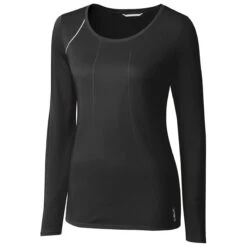 Cutter & Buck Women's Black Long Sleeve Jaimie Scoop Neck