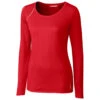Cutter & Buck Women's Red Long Sleeve Jaimie Scoop Neck