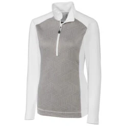 Cutter & Buck Women's White All-Star Printed Half Zip