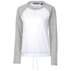 Cutter & Buck Women's White Response Hybrid Long Sleeve Top