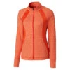 Cutter & Buck Women's College Orange Heather Shoreline Colorblock Full-Zip