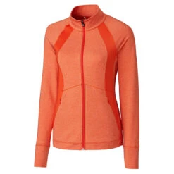 Cutter & Buck Women's College Orange Heather Shoreline Colorblock Full-Zip