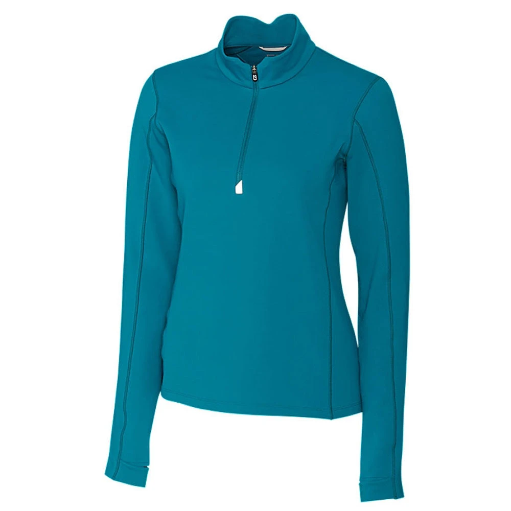 Cutter & Buck Women's Teal Blue DryTec Traverse Half-Zip 3 Cutter & Buck Women's Teal Blue DryTec Traverse Half-Zip