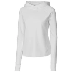 Cutter & Buck Women's White Traverse Sweatshirt Hoodie