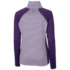 Cutter & Buck Women's College Purple Forge Tonal Stripe Half Zip -Cutter & Buck LCK00068 CLP B