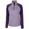Cutter & Buck Women's College Purple Forge Tonal Stripe Half Zip -Cutter & Buck LCK00068 CLP F