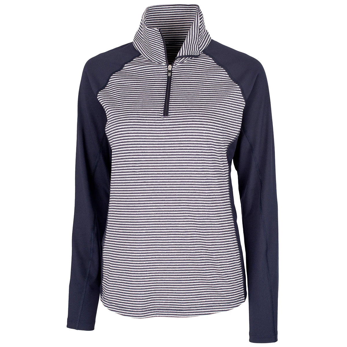 Cutter & Buck Women's Liberty Navy Forge Tonal Stripe Half Zip 3 Cutter & Buck Women's Liberty Navy Forge Tonal Stripe Half Zip