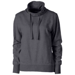 Cutter & Buck Women's Charcoal Heather Saturday Cotton Blend Funnel Neck