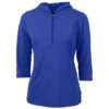 Cutter & Buck Women's Tour Blue Virtue Eco Pique Recycled Half Zip Pullover Hoodie -Cutter & Buck LCK00120 TBL F