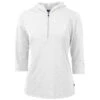 Cutter & Buck Women's White Virtue Eco Pique Recycled Half Zip Pullover Hoodie