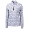 Cutter & Buck Women's Charcoal Traverse Camo Print Stretch Quarter Zip Pullover